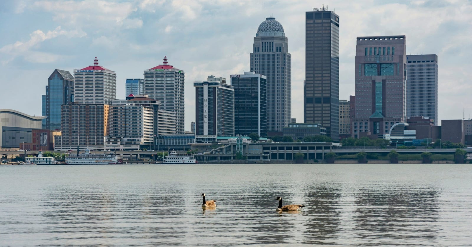 Downtown Louisville skyline across the Ohio River, Kentucky