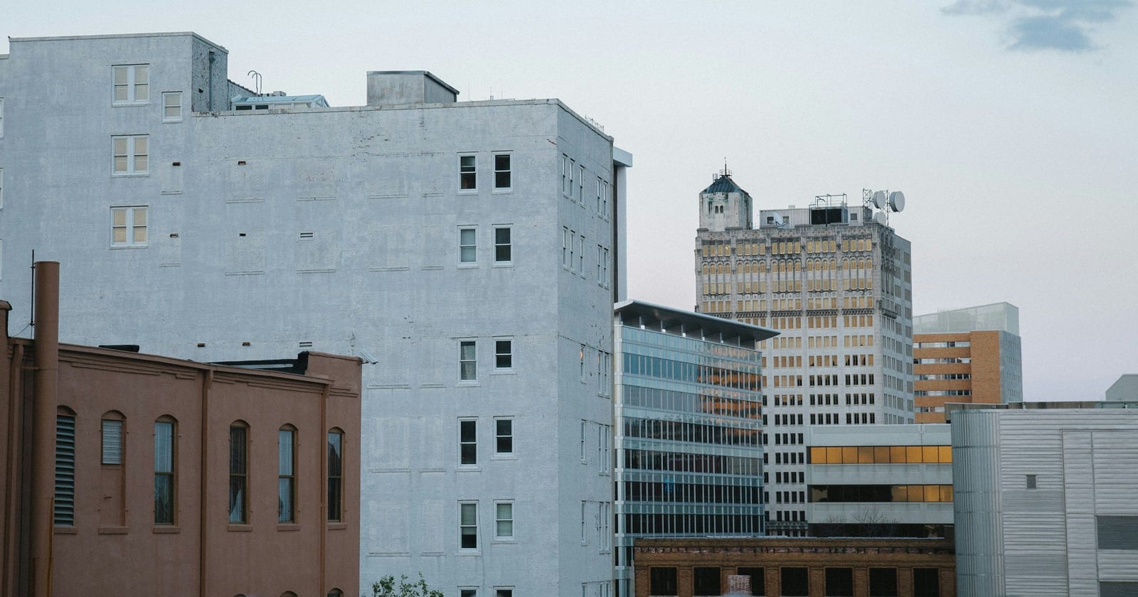 Downtown Jackson rooftops and mid-rise buildings, Mississippi