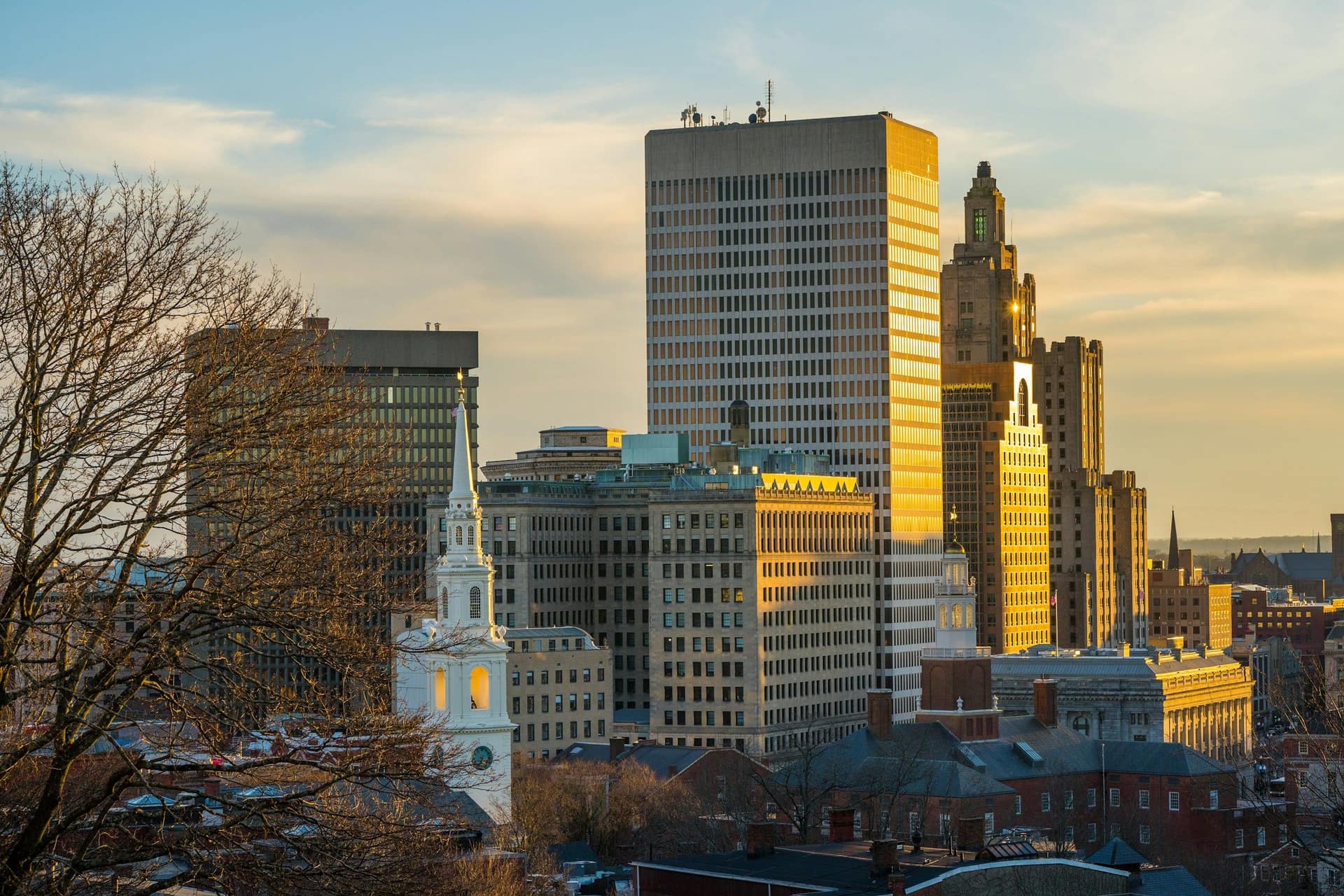 Downtown Providence towers seen from Prospect Terrace Park, Rhode Island